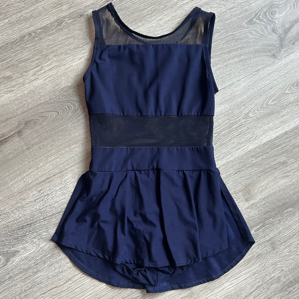 Blue and Black Figure Skating Dress
